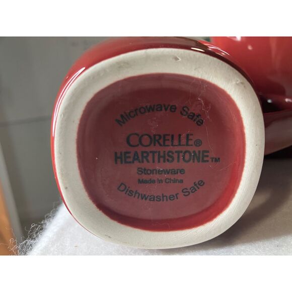 Corelle Hearthstone Red & Black Stoneware Coffee Mugs Set of 3 - Picture 8 of 8